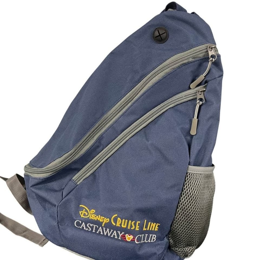 New Disney Cruise Line Castaway Club Navy Gray Blue Sling Backpack Shoulder Bag